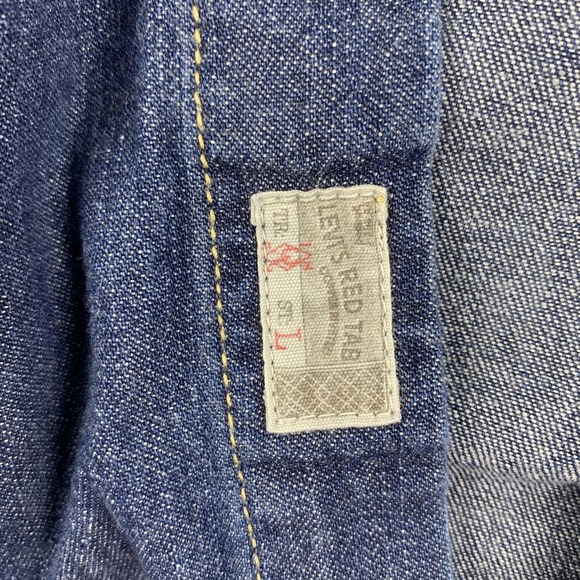 Levi's Western Denim Shirt Mens 2XL Dark Wash Snap Front Long Sleeve Red Tab - Picture 6 of 15